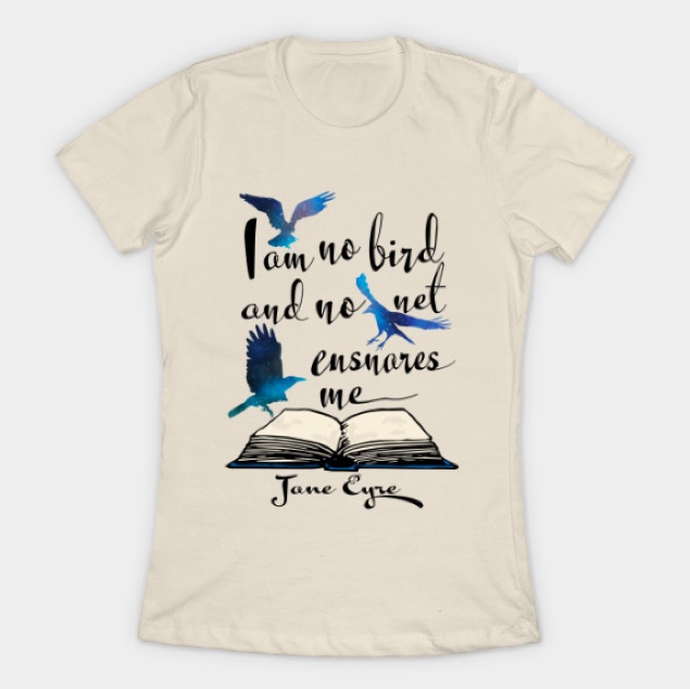 cream t-shirt with printed quotes by Jane Eyre