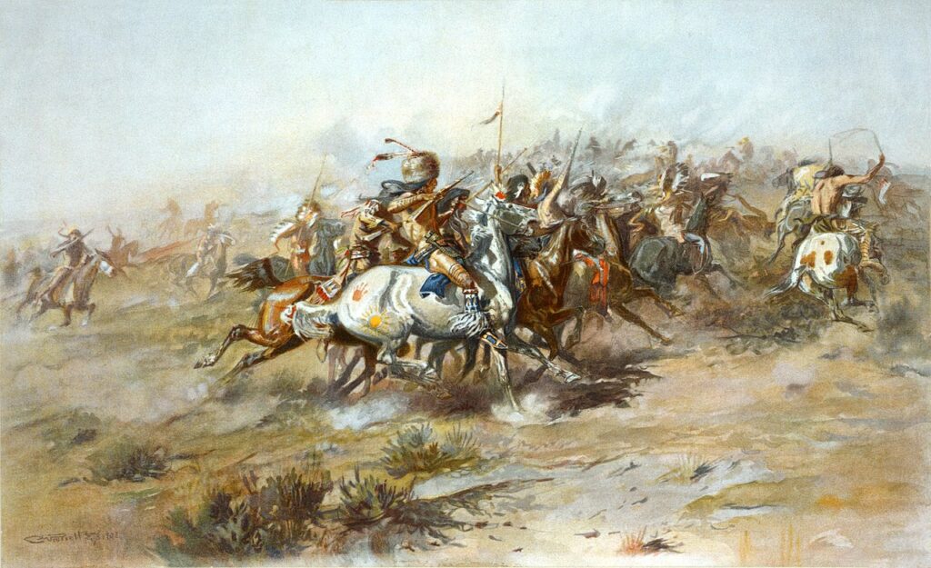 a painting of The Custer Fight, one of the biggest fails in history