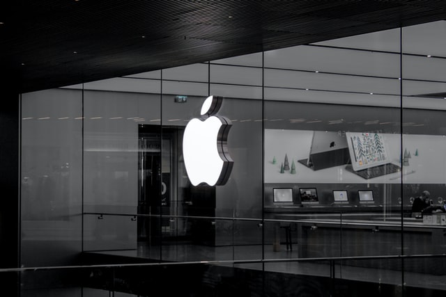 an image of an office with the apple logo