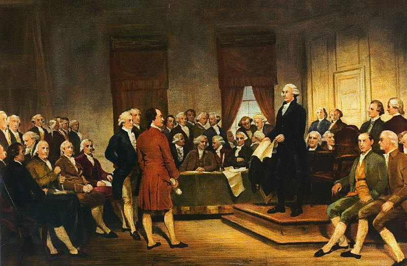 Founding Fathers during the signing of the U.S. Constitution