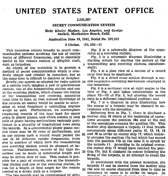 image of the Patent for Secret Communication System