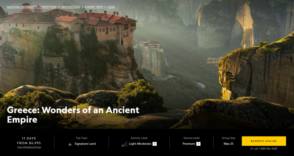 National Geographic tour of Ancient Greece